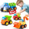 HOLA Toys for 1 2 Year Old Boy Birthday Gift - 4 PCS Toy Trucks Toddler Boy Toys, 4WD Friction Power Car Toys, Toddler Toys 1-2 Early Educational Christmas Easter Stocking Stuffers view 1