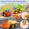 HOLA Toys for 1 2 Year Old Boy Birthday Gift - 4 PCS Toy Trucks Toddler Boy Toys, 4WD Friction Power Car Toys, Toddler Toys 1-2 Early Educational Christmas Easter Stocking Stuffers view 2