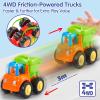 HOLA Toys for 1 2 Year Old Boy Birthday Gift - 4 PCS Toy Trucks Toddler Boy Toys, 4WD Friction Power Car Toys, Toddler Toys 1-2 Early Educational Christmas Easter Stocking Stuffers view 4