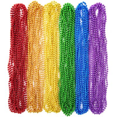 EOBOH 50PCS Pride Stuff, Gay Pride Beads Accessories, 6 Kinds of Metallic Rainbow Beads Necklace Bulk, LGBTQ Pride Necklace for Women Men, Costumes Decor for Pride Month Parade Throws Party Favors