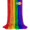 24PCS Pride Necklace Stuff, Rainbow Beads Pride Accessories, 6 Kinds of Metallic Rainbow Beads Bulk, Gay Lesbian Pride Necklace for Women Men, Costumes Decor for Pride Month Parade Throws Party Favors view 1