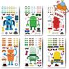 24 Sheets Make Your Own Robot Stickers Make A Face Stickers for Kids Toddlers with Robots DIY Craft Kids Party Favor Supplies Crafts view 1