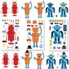 24 Sheets Make Your Own Robot Stickers Make A Face Stickers for Kids Toddlers with Robots DIY Craft Kids Party Favor Supplies Crafts view 3