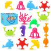 Baby Suction Cup Toys, 18 PCS Silicone Ocean Animals Suckers, Bath Toys for Kids Ages 4-8, Sensory Window Travel Easter Stuffers Toys for Toddlers Boys Girls 3 4 5 6 Year Old view 1