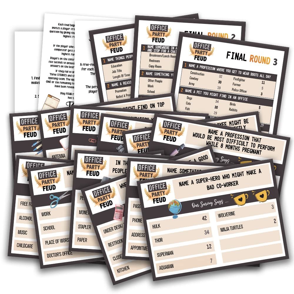 Office Friendly Feud Quiz, Family Feud Quiz, Office Party Games, Team Building Games, Feud Trivia Quiz