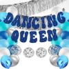 HOMEZZO Dancing Queen Party Decorations, Glitter Dancing Queen Disco Ball Banner Silver Fringe Banner for Mamma Mia Party Decorations Birthday Bridal Shower Bachelorette Wedding view 1