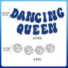 HOMEZZO Dancing Queen Party Decorations, Glitter Dancing Queen Disco Ball Banner Silver Fringe Banner for Mamma Mia Party Decorations Birthday Bridal Shower Bachelorette Wedding view 2
