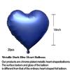10Pcs 18 Inch Navy Blue Heart Balloons Helium Balloons Blue Heart Balloons Foil Blue Foil Balloons Heart Blue Birthday Decorations Blue Balloons view 2