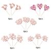 30 Pack Happy Mother's Day Cupcake Toppers Glitter Heart Love You Mom Cupcake Picks for Mother's Day Party Best Mom Cake Decorations Rose Gold view 3