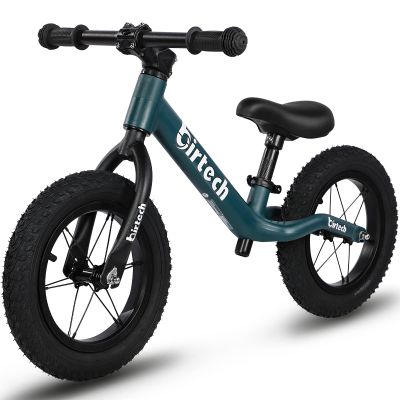 Birtech 12" Balance Bike for 2, 3, 4, 5, 6 Year Old Boys and Girls, Lightweight Nylon Frame Toddler Training Bike No Pedal Bikes for Kids with Adjustable Seat and Air Tires (Green)