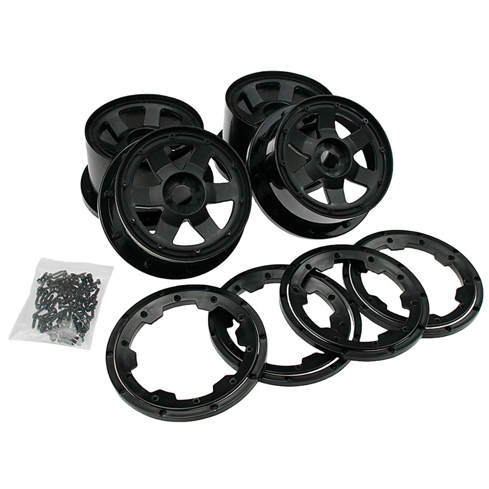 FLMLF Plastic Wheel hub/Rim Completely Set Fit 1/5 RC Buggy HPI Baja ROVAN KM 5B RC CAR Parts