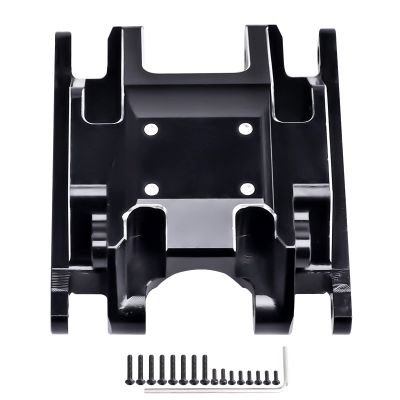 CrazyHobby Aluminum Skid Plate Transmission Mount Heavy Duty for TRX4M K10 High Trail F150 Bronco Defender 1/18 Crawler Car Upgrades (Black Silver)