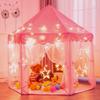 Senodeer Princess Tent for Girls with Big Star Lights, Kids Playhouse Castle Play Tent, Birthday Girl Gift, Indoor Princess Game (Pink, Big Star Lights) view 1