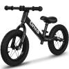 12" Balance Bike for 2, 3, 4, 5 Year Old Boys and Girls, Lightweight Nylon Frame Toddler Training Bike No Pedal Bikes for Kids with Adjustable Seat and Air Tires (Black) view 1