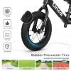 12" Balance Bike for 2, 3, 4, 5 Year Old Boys and Girls, Lightweight Nylon Frame Toddler Training Bike No Pedal Bikes for Kids with Adjustable Seat and Air Tires (Black) view 3