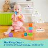 TOOKYLAND Montessori Toys for 1 Year Old, 8 in 1 Learning Educational Set Wooden Toys (Includes Stacking Cups, 3-in-1 Educational Box, Pound Bench, Shape Puzzle and More) view 3