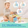 TOOKYLAND Montessori Toys for 1 Year Old, 8 in 1 Learning Educational Set Wooden Toys (Includes Stacking Cups, 3-in-1 Educational Box, Pound Bench, Shape Puzzle and More) view 4