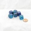 Blue and Blue Gemini Luminary Dice with Light Blue Pips D6 16mm (5/8in) Pack of 6 Wondertrail view 1