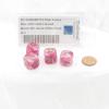 Pink Vortex Dice with Gold Colored Hearts D6 16mm (5/8in) Pack of 4 Wondertrail view 2