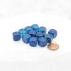 Blue and Blue Gemini Luminary Dice with Light Blue Pips D6 12mm (1/2in) Set of 12 Wondertrail view 1