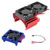 VXL-3s ESC Cooling Fan and Motor Dual Fan, Compatible with Traxxas Slash 44 VXL/Rustler 4X4 VXL/Stampede 4X4 VXL/Hoss 44 VXL/Velineon VXL 3s Cooling Fan, Red view 1