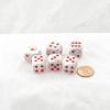 Pop-Art Festive Dice with Red Pips 16mm (5/8in) D6 Set of 6 Wondertrail view 1