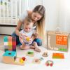 TOOKYLAND Montessori Toys for Babies 6-12 Months, 7 in 1 Learning Educational Set Wooden Toys (Includes Baby Rattle, Object Permanence Box, Wooden Book, Teething Toy and More) view 3