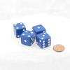 Blue Dice with White Pips Squared Corners 19mm (3/4in) Pack of 4 Wondertrail view 1