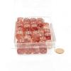 Red Nebula Luminary Dice with Silver Hearts D6 16mm (5/8in) Pack of 50 Wondertrail view 1