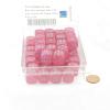 Pink Borealis Luminary Dice with Silver Hearts D6 16mm (5/8in) Pack of 50 Wondertrail view 2