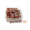 Ruby Red Glitter Dice with Gold Colored Hearts D6 16mm (5/8in) Pack of 50 Wondertrail view 1