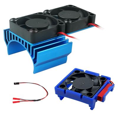 VXL-3s ESC Cooling Fan and Motor Dual Fan Compatible with Traxxas Slash 4x4 Stampede 4x4 Rustler 4x4, Blue
