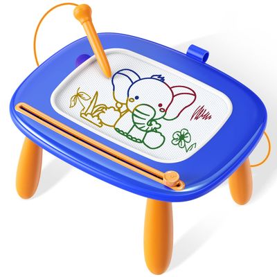 Seimome Toddlers Toys Ages 1-3, Magnetic Drawing Board, Doodle Board Pad Learning and Educational Toys for 18 Months Baby, 1-3 Yr Kids Birthday Gifts - Dark Blue