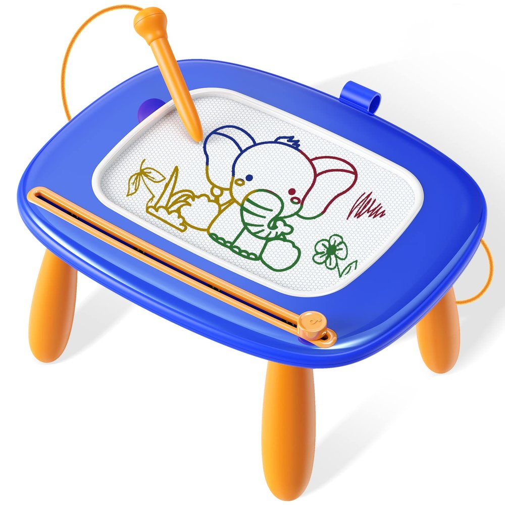 Seimome Toddlers Toys Ages 1-3, Magnetic Drawing Board, Doodle Board Pad Learning and Educational Toys for 18 Months Baby, 1-3 Yr Kids Birthday Gifts - Dark Blue