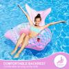 Inflatable Pool Floats, Summer Pool Toys Party Supplies Decorations for Adults Kids, Swimming Pool Floaties Raft Lounge with Backrest Mesh Bottom Handles Cup Holders Suitable for Swimming Pool Beach view 2
