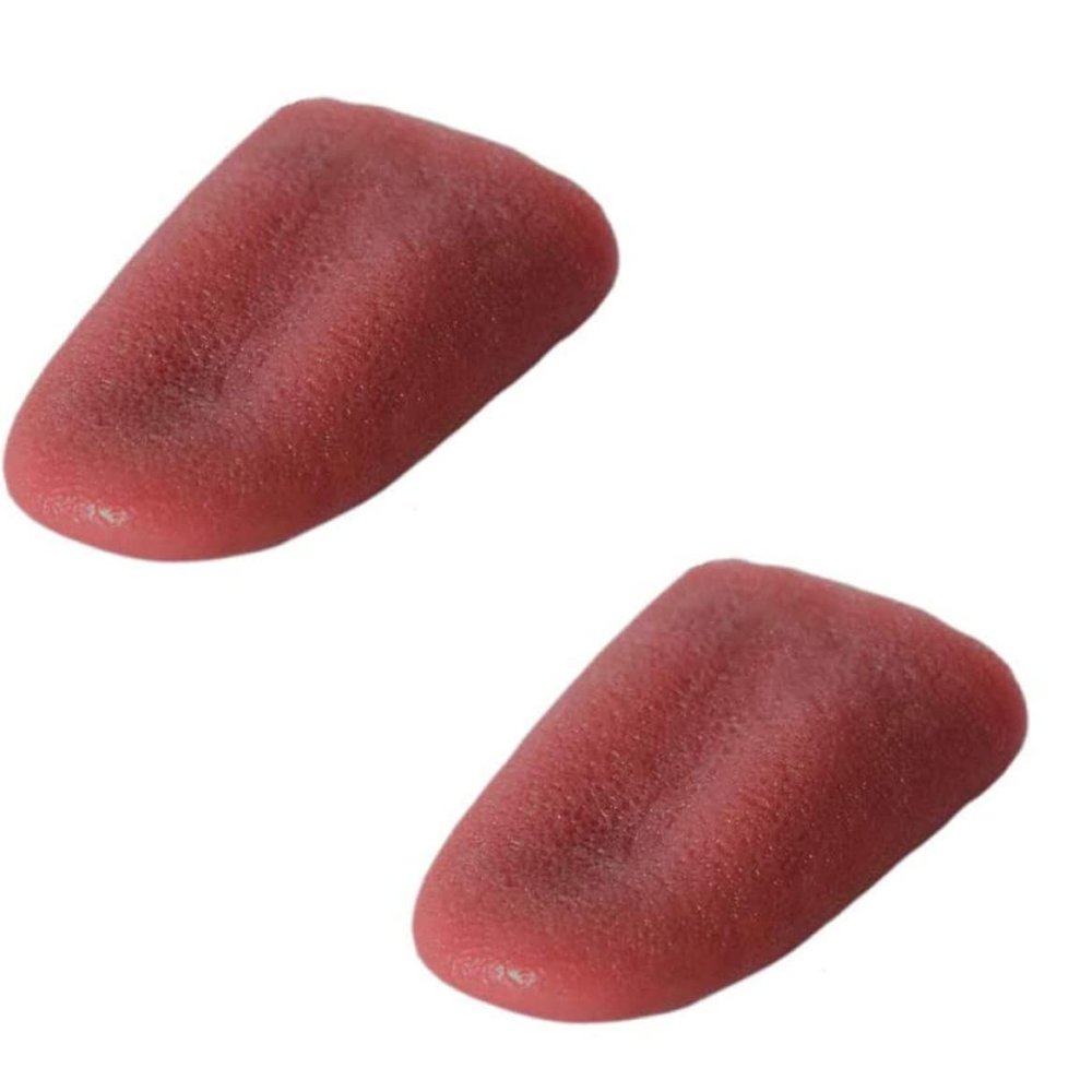 KUYYFDS Gag Toys Practical Jokes, 2 Pcs Halloween Fake Tongue False Tongue Horrific Tongue Prop Tricks Tongue Toys,Prop Tricks Tongue Toys,Realistic Fake Tongue, Comedy Magic Trick Accessories