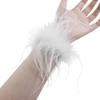 AIBEARTY Women's Feather Cuff Wrist Sleeves Bracelets Watch Patting Circle Slap Ring Bangle for Wrist Hair Accessory Party Costume view 2