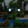 GANAZONO 2pcs Miniature Street Lamps Dollhouse Lamp Model Led Doll House Street Lights Railway Train Lamp Post Dual Lampposts for Dollhouse Micro Landscape Fairy Garden view 3