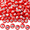 Liliful 200-Piece Raffle Bingo Ball Set - Numbered 1-200 with Easy Read Window, Mini Plastic Balls for Game Night, and Large Group Activities, Red view 1