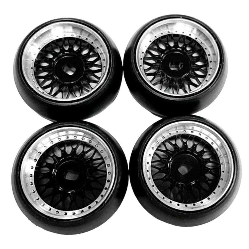 AAGAZA RC Wheel Rim Tires Rc Tires for Wltoys K969 K989 P929 1/28 Scale Buggy Hobby, Black/1524