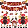 Chilfamy Casino Theme Party Decorations for Men Women, Las Vegas Party Supplies with Happy Birthday Banner, Hanging Swirl Decors, Cake Toppers, Balloons for Adults Casino Poker Game Night Party Events view 1