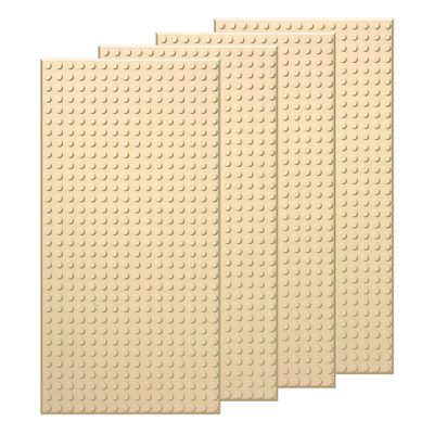EKIND 4 PCS Classic 5" x 10" Building Baseplates, Compatible with Major Brands Toy Bricks, Encourage Logic & Creativity Through Play, Ideal STEM Activities for Children (Sand)
