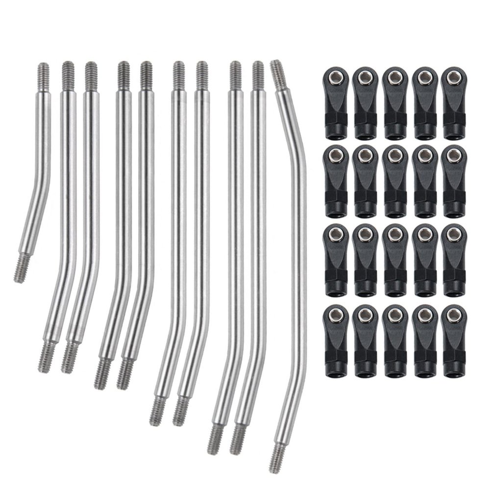 RXZIXYL Stainless Steel Linkage Chassis Link Rod for Axial SCX10 II 90046 313/324mm Wheelbase 1/10 RC Crawler Car Replacement Part (313MM)