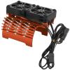 Vomeko 55/56/58mm brushless Motor Cooling Fan Dual Fan Motor heatsink for 1/5 RC car, 8.4V 16000RPM. rc car Parts, Motor Cooler, Cooling System.(Orange) view 3