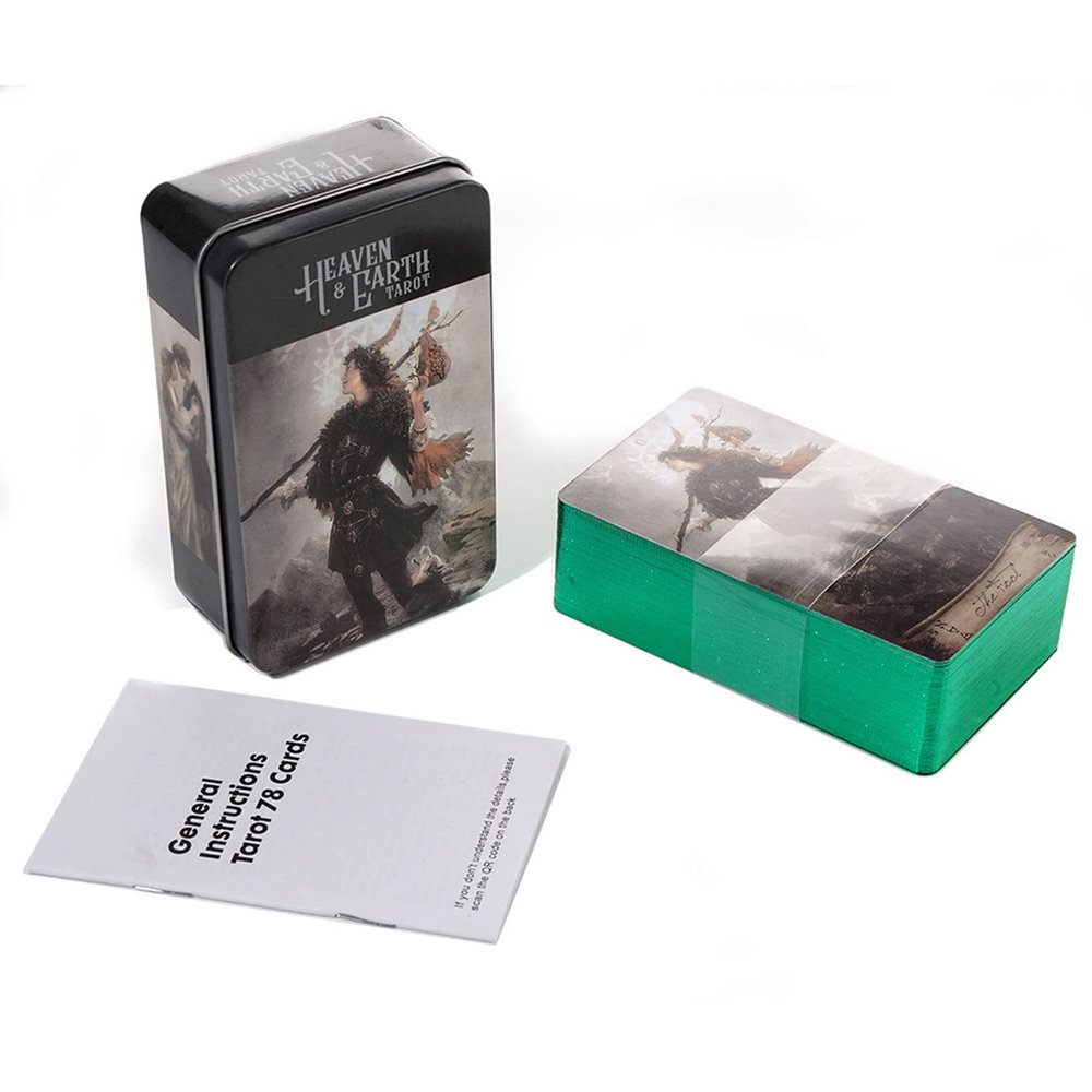 Jayiaine Tarot Cards for Beginner Game,Classic Set with Guide Future, Portable Game Professional Player for Holiday Family Party Playing Card Prophecy Tools,C