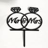 Cake Topper, Best Cake Decoration. Theme Cake (Mr & Mrs | Black Rings) view 1