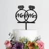 Cake Topper, Best Cake Decoration. Theme Cake (Mr & Mrs | Black Rings) view 2