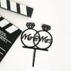 Cake Topper, Best Cake Decoration. Theme Cake (Mr & Mrs | Black Rings) view 3