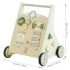Beright Wooden Baby Walker Push and Pull Learning Activity Walker Kids Activity Toy Multiple Activities Center Develops Motor Skills & Stimulates Creativity(Green) view 2