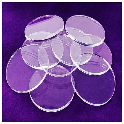 Acrylic Bases for Minis and Miniatures - Circular, Square, Oval, Rectangular, Hexagonal |Compatibles with most RPG's and Tabletop Games| (Clear - Circular #8 (50mm x ~2.70mm x 10 units))